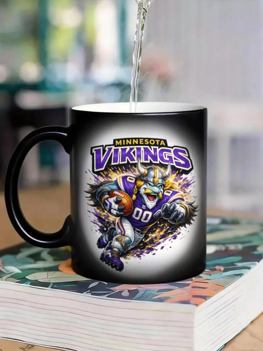 Minnesota Vikings Matte Heat Changing Mug NFL Fan Cup 11oz
